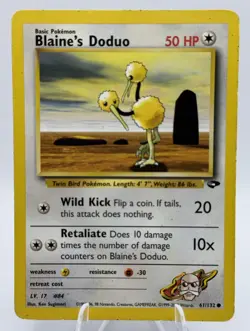 Blaine's Doduo 61/132 Gym Challenge Unlimited Common Pokemon TCG - MP - Image 1