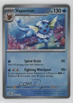 Vaporeon Master Ball Foil Pokemon Prismatic Evolutions PRE #022 - Image 1