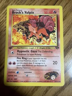 Brock's Vulpix [1st Edition] #37 Pokemon Gym Challenge - Image 1