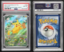 Pikachu (Paldea Adventure Chest) Holo Pokemon Scarlet & Violet Black Star PSA 8 - Image 3