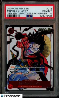 2025 One Piece Monkey.D.Luffy 3rd Ann. Event Winner Prize Promo ST01-012 PSA 10 - Image 1