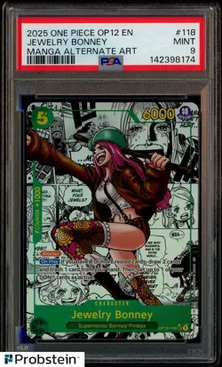 2025 One Piece OP-12 EN Manga Alternate Art #118 Jewelry Bonney PSA 9 MINT - Image 1