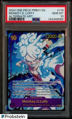 2024 One Piece PRB01 EN #119 Monkey D.Luffy Alternate Art PSA 10 GEM MINT - Image 1