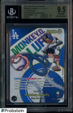 2025 One Piece Promo Dodgers Attendance Giveaway Monkey D. Luffy BGS 9.5 GEM - Image 1