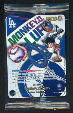 2025 ONE PIECE PROMOS DODGERS X ONE PIECE NIGHT #010 MONKEY D. LUFFY SEALED - Image 1
