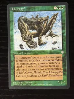 MTG MAGIC Foreign Black Border Spanish Lhurgoyf Near Mint - Free Returns! - Image 1