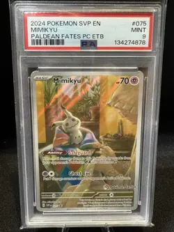 2024 POKEMON SVP EN PROMO MIMIKYU #075 PALDEAN FATES PC ETB PSA 9 Mint - Image 1