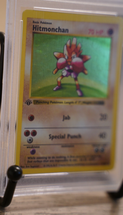 1999 Pokemon Hitmonchan Holo 1st Edition Base Set Shadowless PSA 8 NM - Image 4