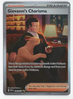 Pokemon TCG Giovanni's Charisma Full Art Trainer Card SV151 204/165 Illustration - Image 1