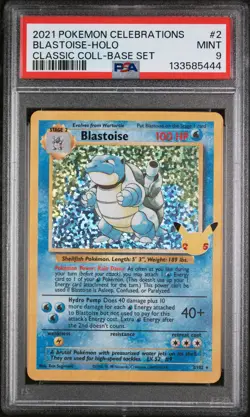 Blastoise-Holo Pokemon Celebrations Classic Collection 2 NM PSA 9 - Image 1