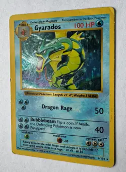 Shadowless Gyarados Holo Rare - 6/102 1999 Vintage Pokemon Base Set Card - MP - Image 2