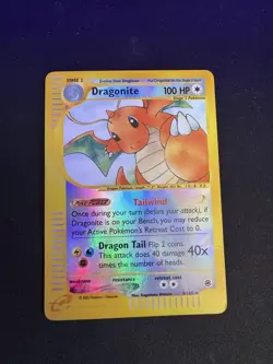 Dragonite Reverse Holo 9/165 Expedition Pokemon Card 2002 DAMAGED (See Pics) - Image 1