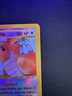 Dragonite Reverse Holo 9/165 Expedition Pokemon Card 2002 DAMAGED (See Pics) - Image 4