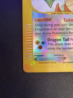 Dragonite Reverse Holo 9/165 Expedition Pokemon Card 2002 DAMAGED (See Pics) - Image 5