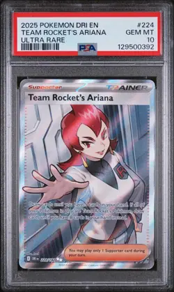 PSA 10 TEAM ROCKET'S ARIANA 224/182 ULTRA RARE DESTINED RIVALS POKEMON - Image 1