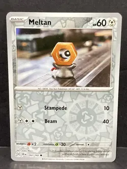 Meltan Pokemon SV07 Stellar Crown Reverse Holo 102/142 Foil TCG - Image 1