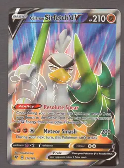 Galarian Sirfetch'd V 174/185 Full Art Secret Rare Vivid Voltage Holo Pokemon NM - Image 1