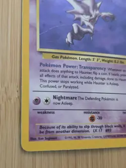 Pokemon Haunter Fossil 6/62 Holo 1999 WOTC TCG Card - LP - Image 4
