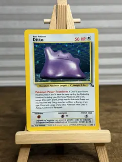 Pokemon 1999 Ditto Holofoil Card 3/62 Base Fossil Set Card RARE - Image 1