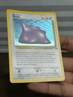 Pokemon 1999 Ditto Holofoil Card 3/62 Base Fossil Set Card RARE - Image 4