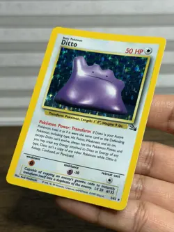 Pokemon 1999 Ditto Holofoil Card 3/62 Base Fossil Set Card RARE - Image 5