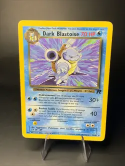 Dark Blastoise 20/82 Team Rocket LP Non-Holo Pokemon TCG Small Crease - Image 1
