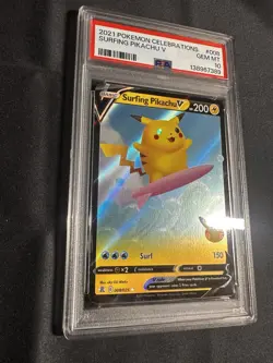 2021 POKEMON CELEBRATIONS #008/025 SURFING PIKACHU V PSA 10 - Image 4
