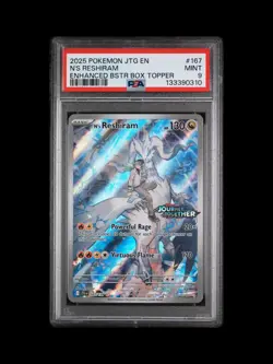 Pokemon 2025 N's Reshiram Journey Together Illustration Rare Box Topper PSA 9 - Image 1