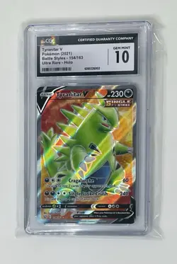 Pokemon 2021 Tyranitar V 154/163 CGC 10 Gem Mint Battle Styles Ultra Rare Holo - Image 3