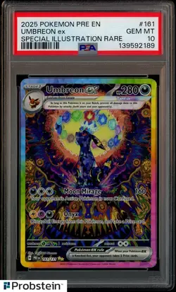 2025 Pokemon PRE EN Special Illustration Rare #161 Umbreon ex PSA 10 GEM MINT - Image 1