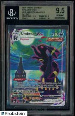 2021 Pokemon SWSH Evolving Skies Secret #215 Umbreon VMAX BGS 9.5 GEM MINT - Image 1