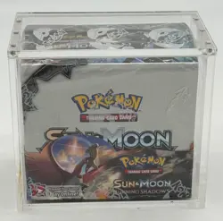 Pokemon TCG Sun & Moon Burning Shadows Booster Box Sealed w/ Acrylic Case - Image 1