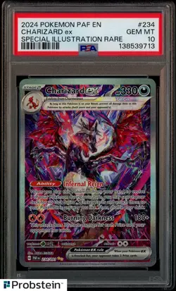 2024 Pokemon PAF En Special Illustration Rare #234 Charizard Ex PSA 10 GEM MINT - Image 1