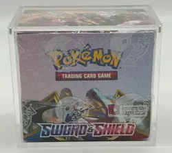 Pokemon TCG Sword & Shield Base Set Booster Box Sealed w/ Acrylic Case - Image 1