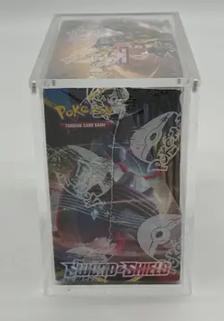 Pokemon TCG Sword & Shield Base Set Booster Box Sealed w/ Acrylic Case - Image 2