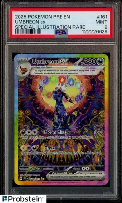 2025 Pokemon Umbreon ex Prismatic Evolutions Special Illustration Rare 161 PSA 9 - Image 1