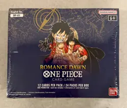 2022 BANDAI ONE PIECE TCG ENG OP-01 ROMANCE DAWN BOOSTER BOX WHITE BOTTOM SEALED - Image 1