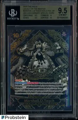 One Piece CCG Marshall.D.Teach 3rd Ann. Special Gold OP09-093 BGS 9.5 GEM MINT - Image 1