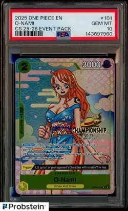 2025 One Piece EN O-Nami #101 Championship 25-26 Event Pack PSA 10 GEM MINT - Image 1