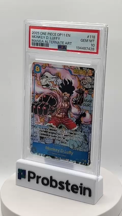 2025 One Piece OP11 EN Manga Alternate Art #118 Monkey D. Luffy PSA 10 GEM MINT - Image 2