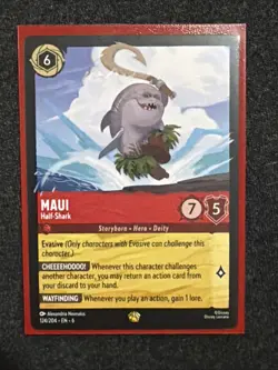 Disney Lorcana TCG Maui Half-Shark 124/204 Azurite Sea Legendary Creature - Image 1