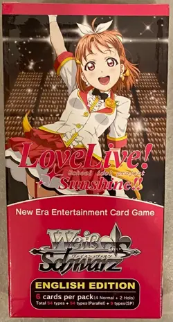 2017 WEISS SCHWARZ LOVE LIVE! SUNSHINE!! EXTRA BOOSTER ENGLISH 6 PK SEALED BOX V - Image 1
