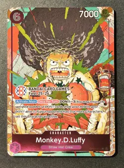 Monkey D Luffy OP07-073 BANDAI CARD GAMES 25-26 Fest Promo Card English - LV - Image 1