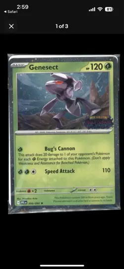 Reshiram And Genesect (Phantasmal Flames Stamped) Rare Sealed Cards 017/094 NM - Image 1