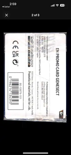 Reshiram And Genesect (Phantasmal Flames Stamped) Rare Sealed Cards 017/094 NM - Image 2