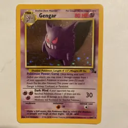 Pokemon TCG Gengar Fossil Unlimited Holo Rare Card 5/62 Vintage - Image 1