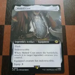Mtg Mithril Coat NM/M Extended Art Universes Beyond: LOTR Equipment Card Rare - Image 1
