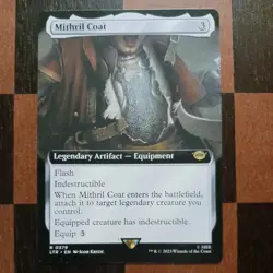 Mtg Mithril Coat NM/M Extended Art Universes Beyond: LOTR Equipment Card Rare - Image 2