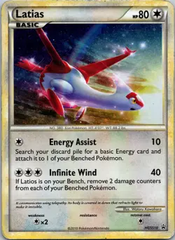 Latias HGSS10 Black Star Promo Heavily Played Holo Pokemon - Image 1