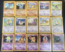 Vintage Pokemon Base Set Card Lot of 15 – WOTC - Image 1